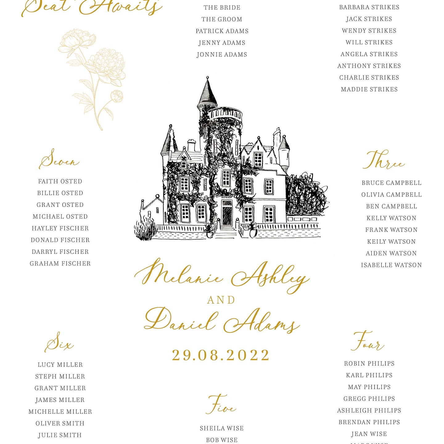 Venue Illustration Wedding Table Plan